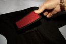 Attach red electrode over small black pad 